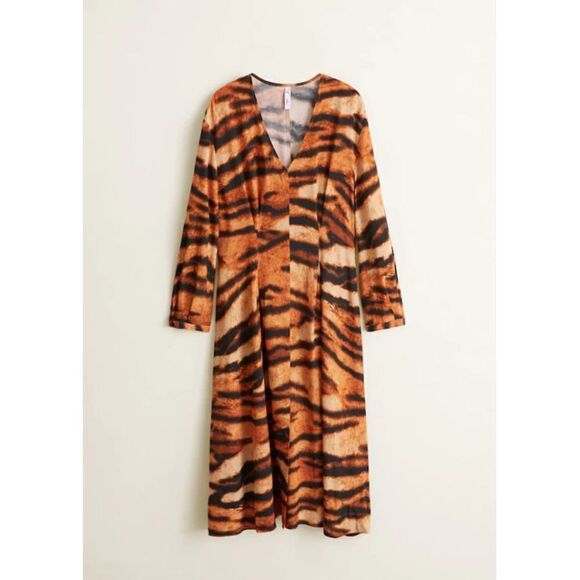 Tiger Print Dress Animal Viscose US 4 Or Small - Picture 6 of 9